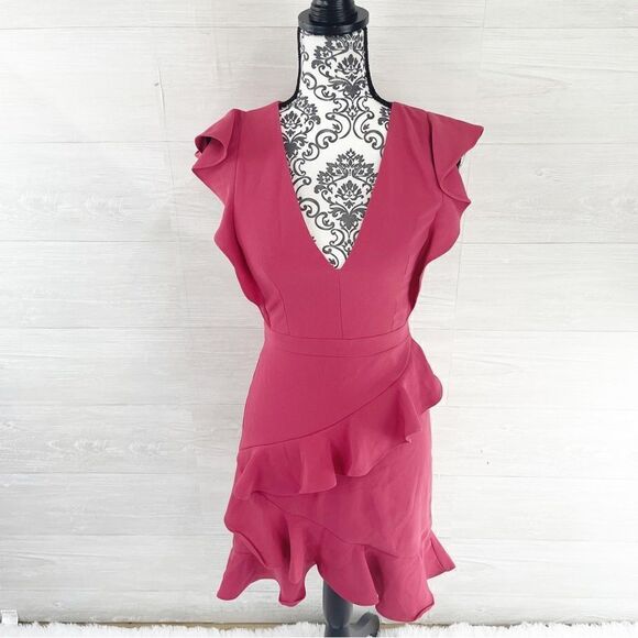 Anthropologie ML Monique Lhuillier Asymmetrical Ruffle Dress - Picture 4 of 10